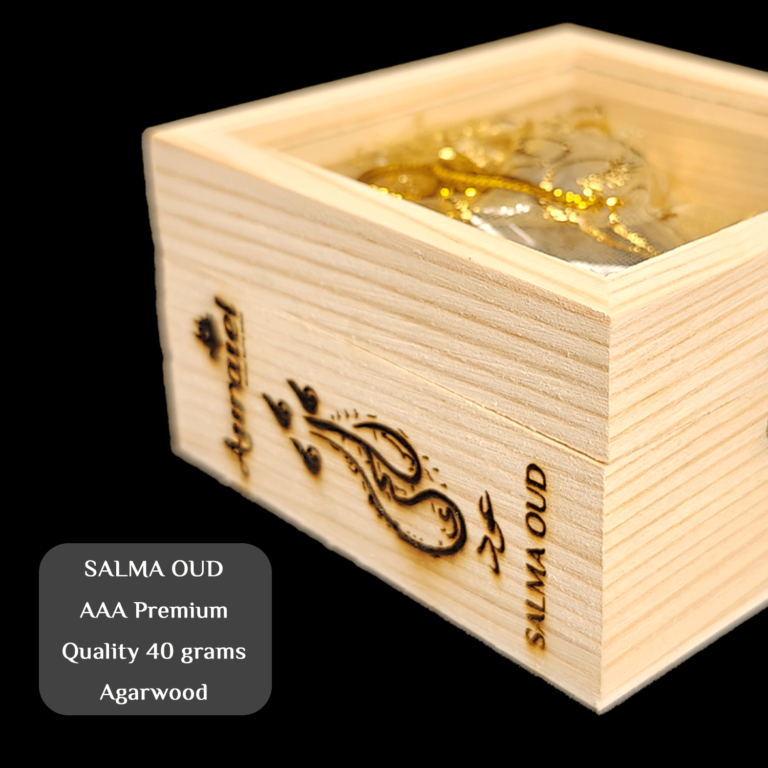 Auraiel Salma Oud HN3 AAA Grade Agarwood, 40 Grams Incense Wooden Box