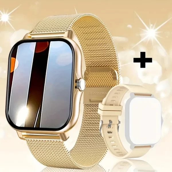 Stylish Thin Design Digital Watch, Gold Color, Compatible iOS and Android, App Controlled - Image 2