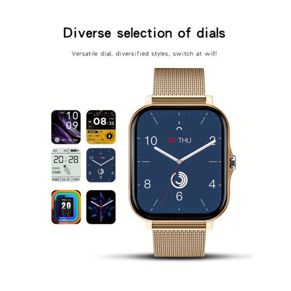 Stylish Thin Design Digital Watch, Gold Color, Compatible iOS and Android, App Controlled - Image 3