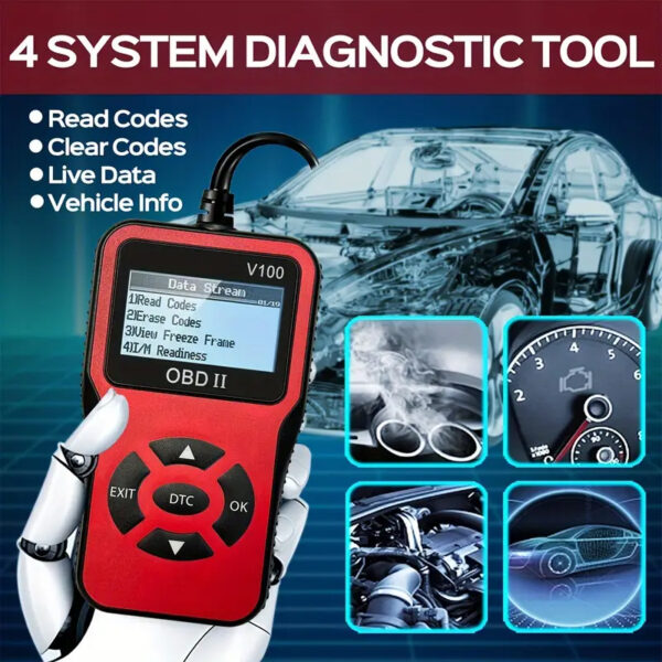 OBD2 Diagnostic Scanner, Advanced Scan Tool, Code Reading, Erasing, Battery Testing, Real-Time Data Streaming, Compatible with All OBD II Vehicles - Image 7