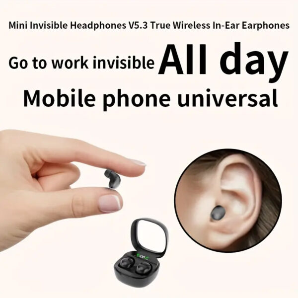 Ultra Thin Sleep Earphones - Long-Lasting HD Stereo Sound, Invisible Earplug Style, Mini Two-Ear Design, Sweat-Resistant for Running and Sleeping, Wireless Micro Earbuds with Clear Audio - Image 3