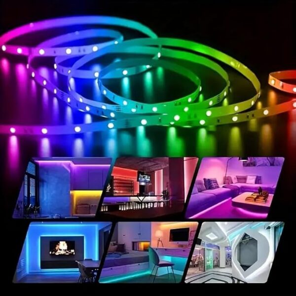 LED Strip Lights Roll RGB Flexible, 3-Key Button Control, Colour-Changing, Dimmable, Waterproof, 305 cm, for Game Room, Halloween, Christmas Decoration