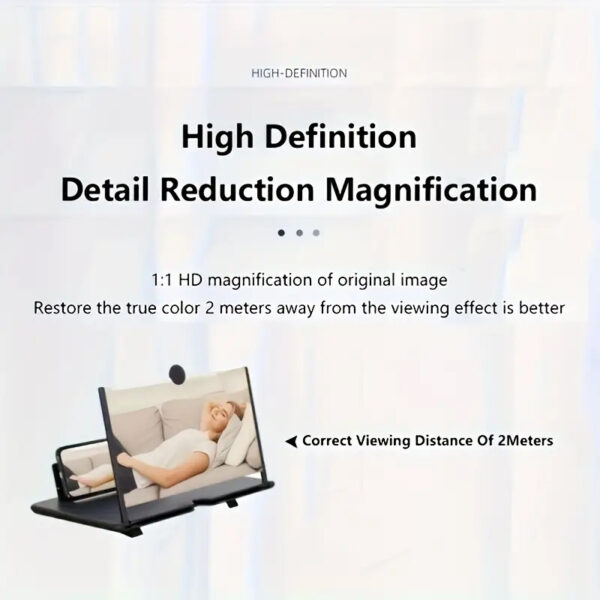 12-Inch Ultra-Slim 3D HD Mobile Screen Magnifier With Pull-Out Projection Stand, Eye Protection Accessory - Image 3