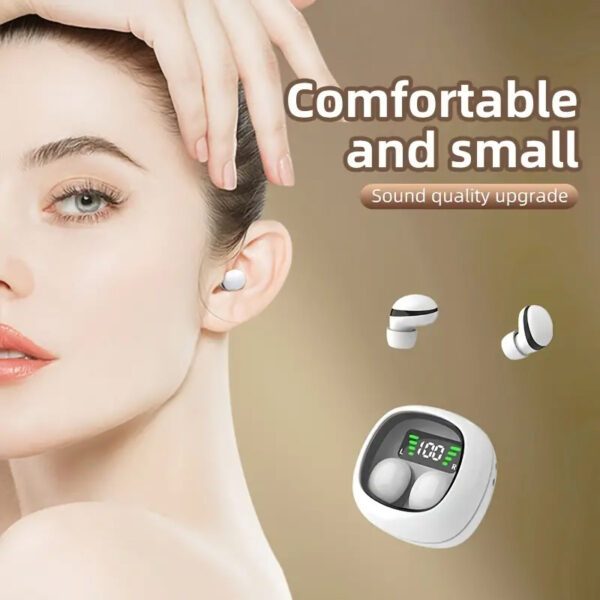 Ultra-Compact Wireless Earbuds, Touch Control, HiFi Stereo, LED Charging Case, Sweat-Resistant, Built-in Mic - Image 3