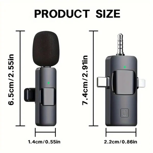 3-in-1 Pro Wireless Lavalier Microphone System, for iPhone, Android, Camera - Video Recording, Live Streaming, Vlog, Interview, Podcasting, YouTube - Image 5