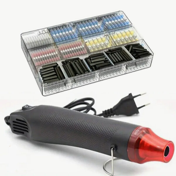 300W Hot Air Heat Gun Kit, with 860 pcs Wire Connectors, Shrink Tubing, Soldering Tool