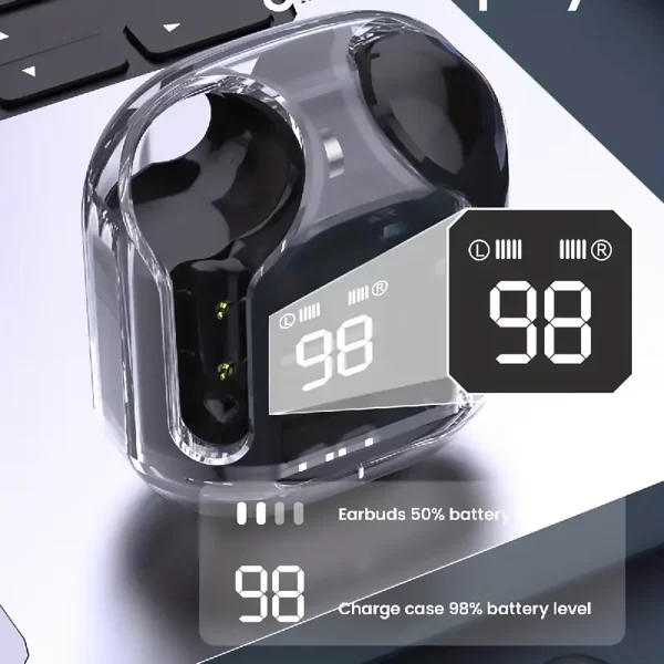 True Wireless Stereo Earbuds, Crystal-Clear Sound, Dual Mic ENC Noise Cancelling, Touch Controls, Long Battery Life, Ergonomic Design, Dual Connection, Digital Battery Display - Image 5