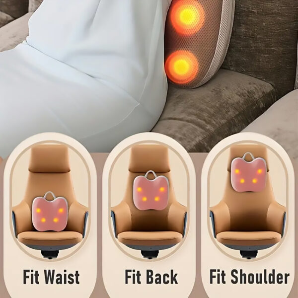 Massage Cushion with 3D Kneading, Heat Massage For Neck, Waist and Back for Ultimate Relaxation Experience - Image 3