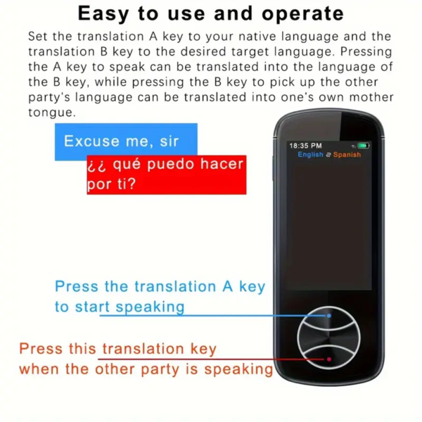 5-Way Portable Language Master Instant Real Time Translation 137 Languages and Accents - Image 4