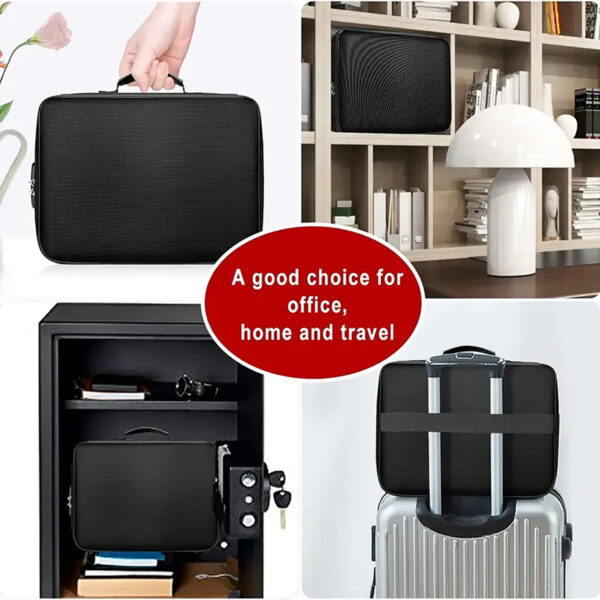 Multi-Layer File Organizer Bag With Built-in Lock, Portable, Water-Resistant, Fireproof  and Anti-Theft Design - Image 5