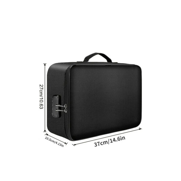 Multi-Layer File Organizer Bag With Built-in Lock, Portable, Water-Resistant, Fireproof  and Anti-Theft Design - Image 4