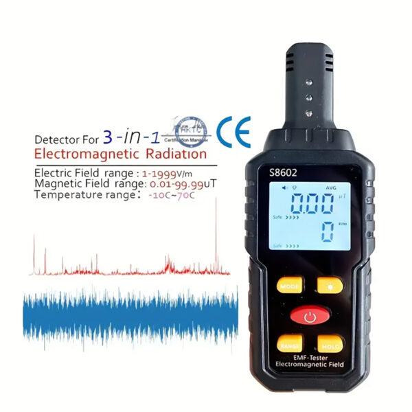 EMF Tester Electromagnetic Field Radiation Detector, Accurate Measurement, Radiation Dosimeter, Dose Alarm, 255 Characters