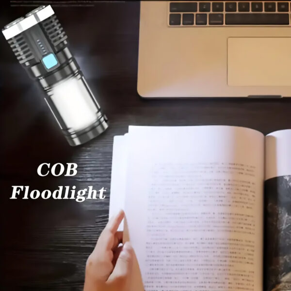 LED Flashlight With COB Side Light, 4 Modes light, ideal for outdoor activities, emergency light and more - Image 5