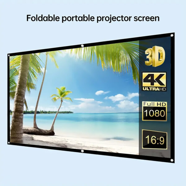 4K 3D Projector Screen, Portable Foldable, for Home Theater, Outdoor/Indoor, 4K Resolution - Image 4