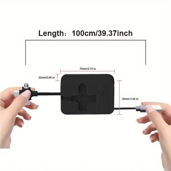 Multi-Functional 3-in-1 Retractable USB Cable with Built-in Phone Stand - Image 3