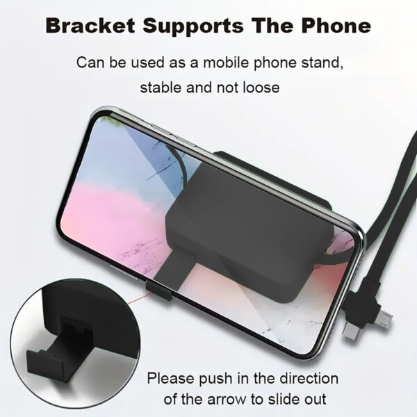 Multi-Functional 3-in-1 Retractable USB Cable with Built-in Phone Stand - Image 2