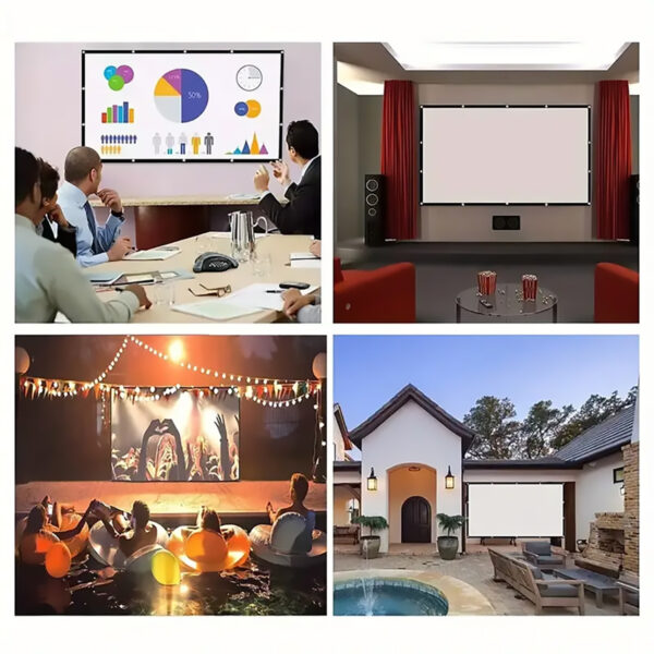 4K 3D Projector Screen, Portable Foldable, for Home Theater, Outdoor/Indoor, 4K Resolution - Image 5