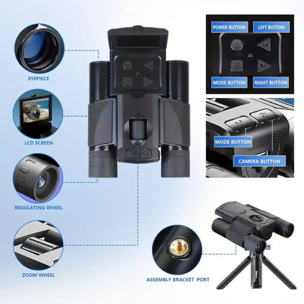 Digital Binocular Telescope with 2.5K Video, With Video Recording and Photography, Small and lightweight, Ideal for Outdoor Activities and Travel - Image 6