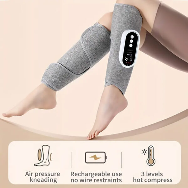 Leg Massager with Adjustable Heat, 3 Intensity Levels, 3 Heating Settings, Portable, Ideal For Muscle Relaxation - Image 4