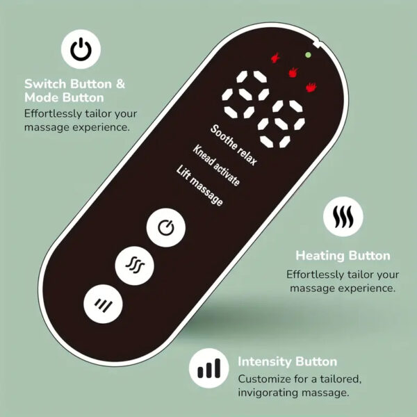 Leg Massager with Adjustable Heat, 3 Intensity Levels, 3 Heating Settings, Portable, Ideal For Muscle Relaxation - Image 8