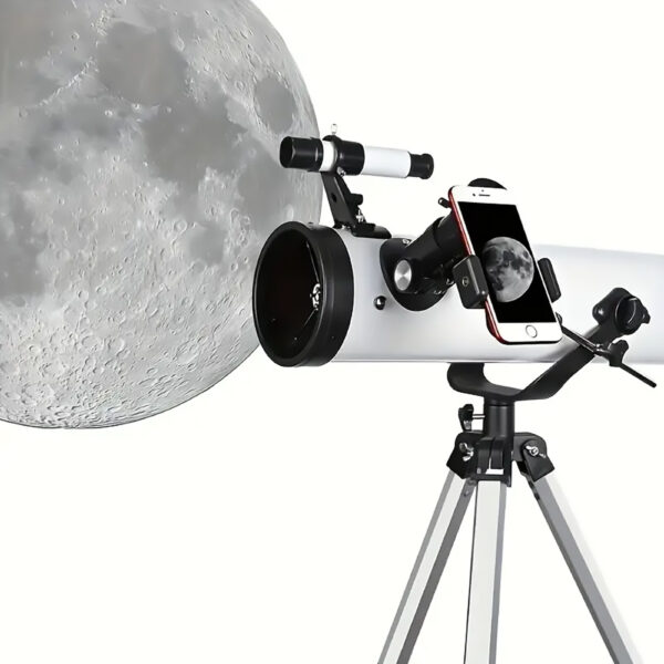 Reflecting Telescope, 76mm Aperture, 700mm, 875x Magnification, with Phone Mount and Moon Filter