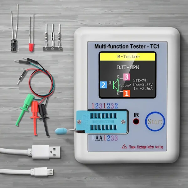 Digital Transistor Tester, 1.8" LCD Display, Multi-meter for Diode, Capacitor, Resistor, MOSFET, NPN PNP - Image 6