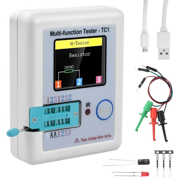 Digital Transistor Tester, 1.8" LCD Display, Multi-meter for Diode, Capacitor, Resistor, MOSFET, NPN PNP - Image 2